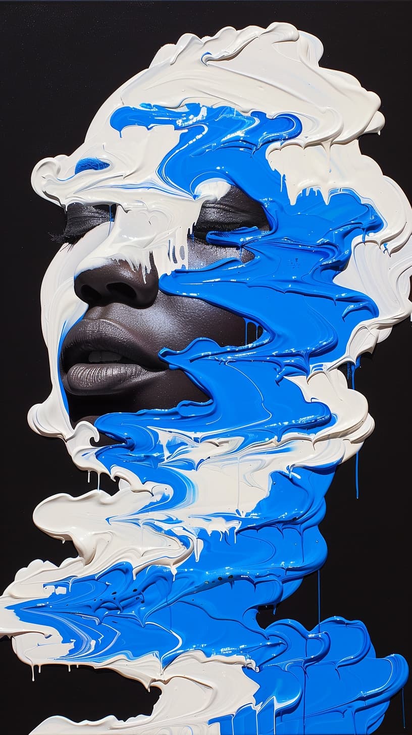 Blue and White Impasto. Impasto piece by Desi Baker.