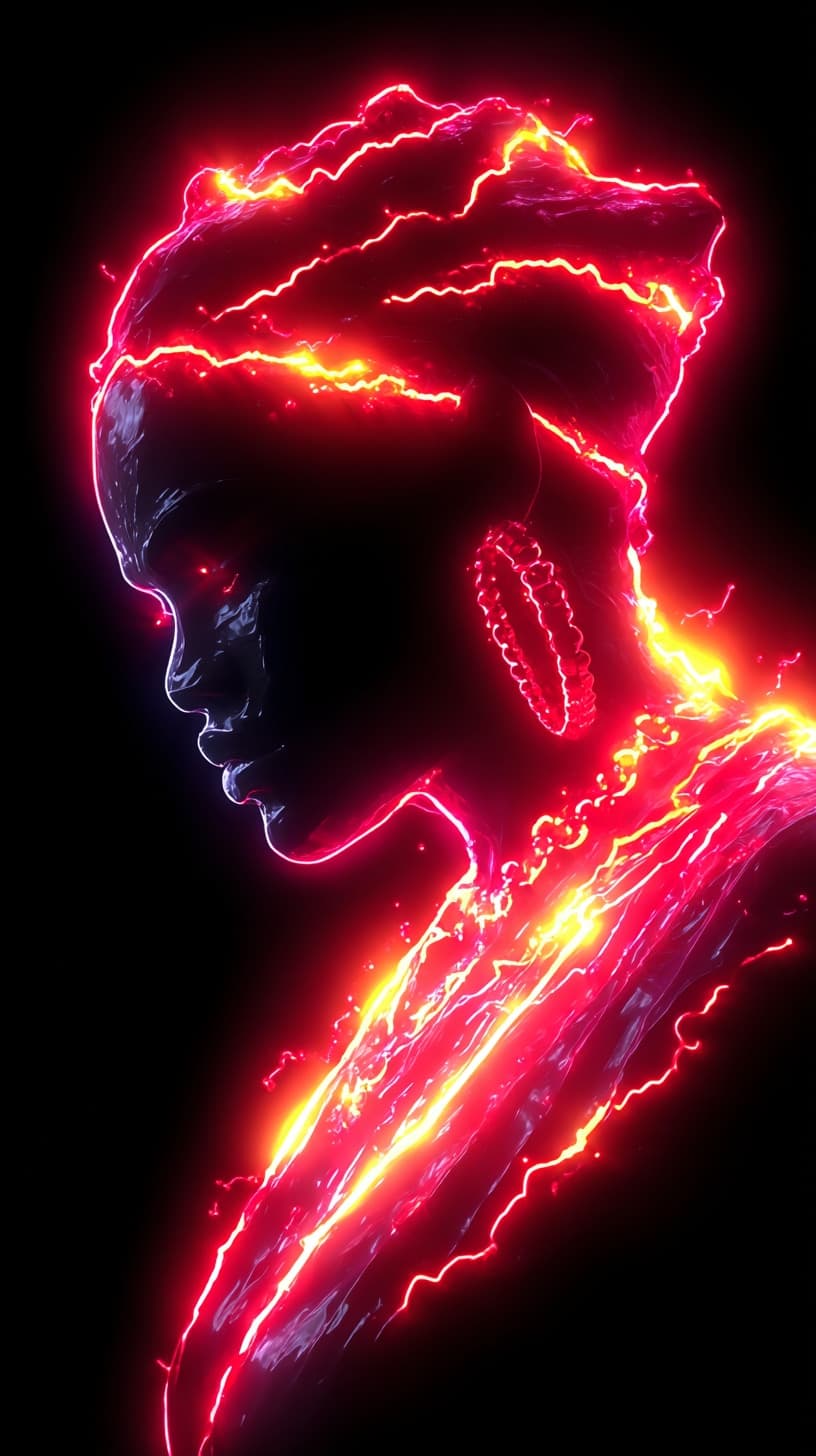 Electric Profile. Impasto piece by Desi Baker.