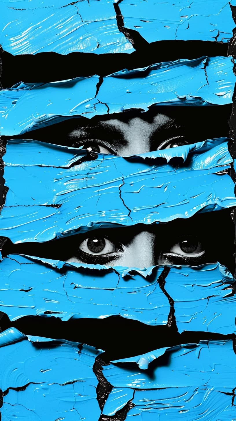 Eyes in Blue. Impasto piece by Desi Baker.