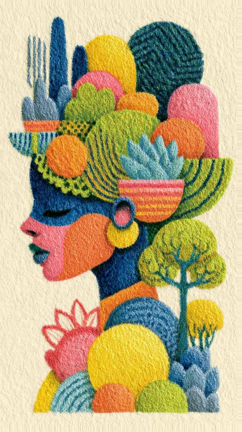 Garden Head. Surreal piece by Desi Baker.