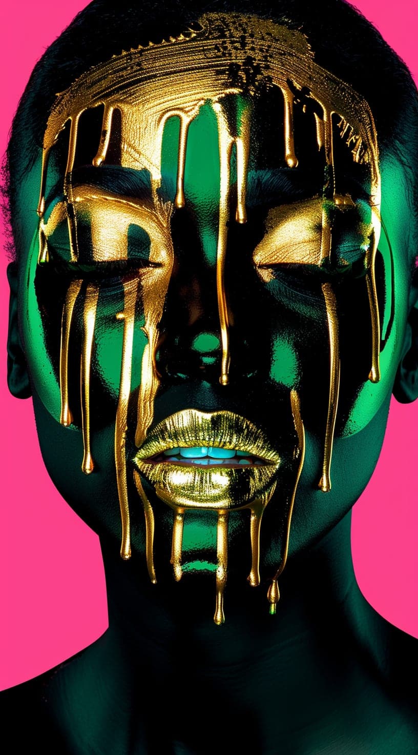Gold Drip. Surreal piece by Desi Baker.