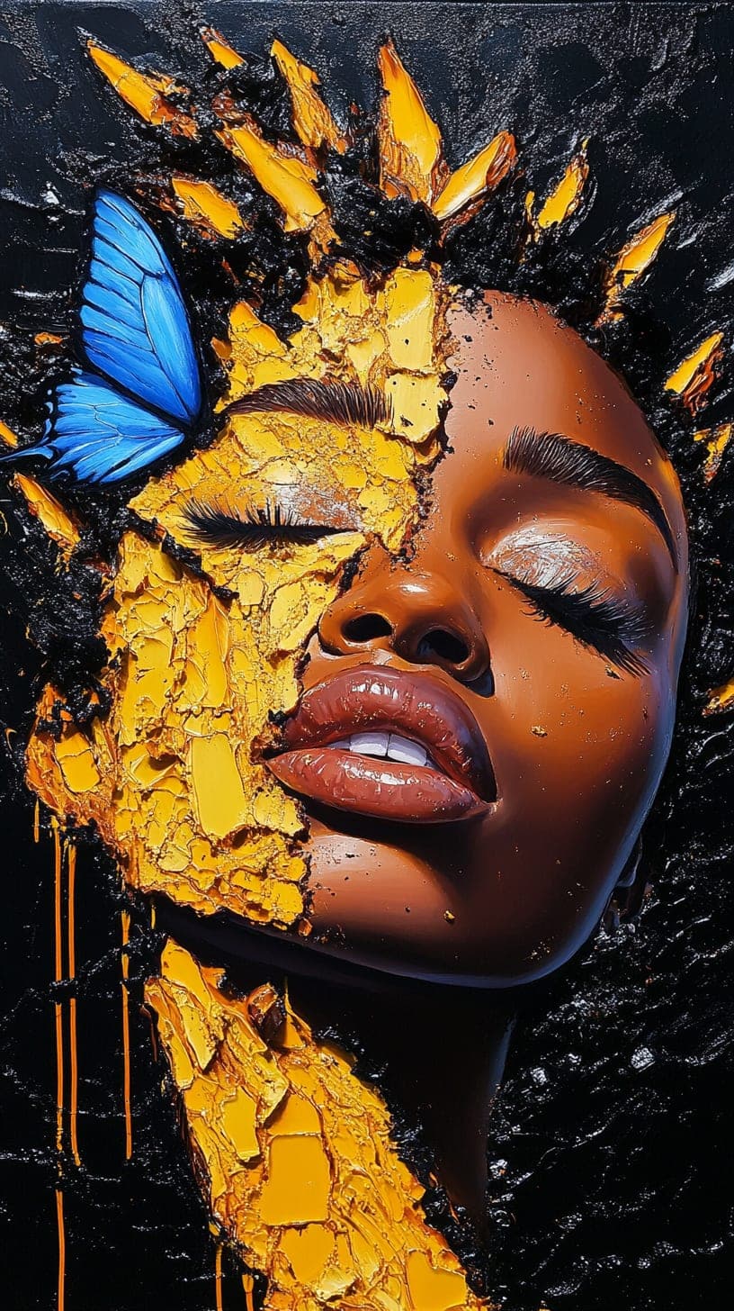 Gold Leaf, Butterfly. Surreal piece by Desi Baker.