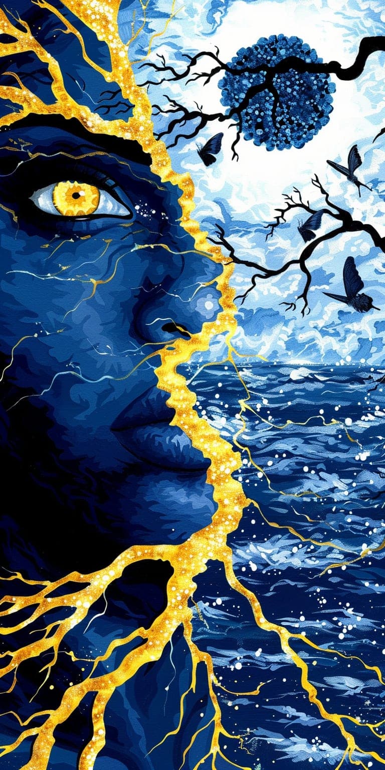 Lightning, Sea. Surreal piece by Desi Baker.