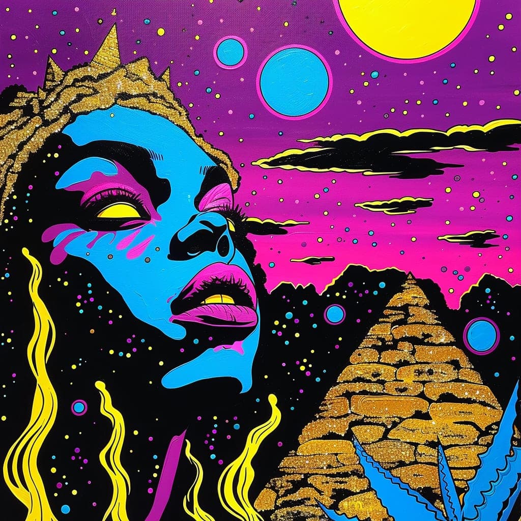 Pyramid, Magenta Sky. Poster piece by Desi Baker.