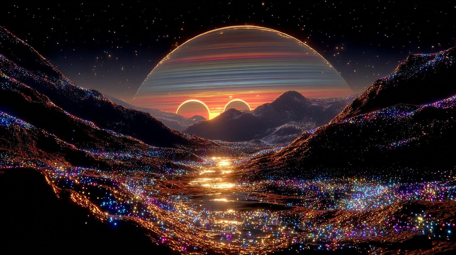 Ringed Planet, Coast. Night piece by Desi Baker.