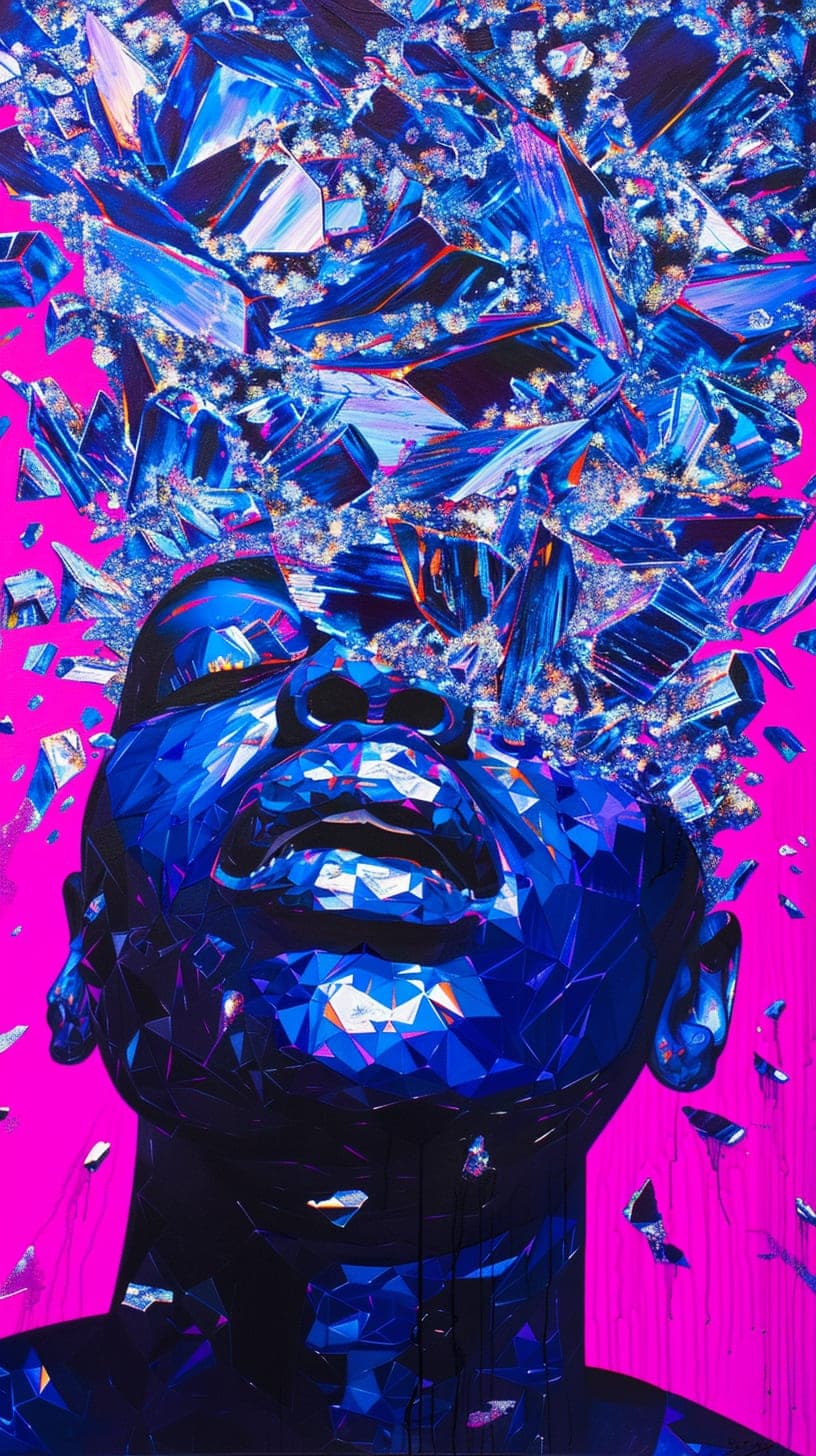 Shatter, Blue. Surreal piece by Desi Baker.