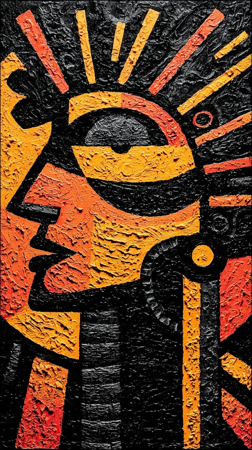 Sun Mask. Poster piece by Desi Baker.